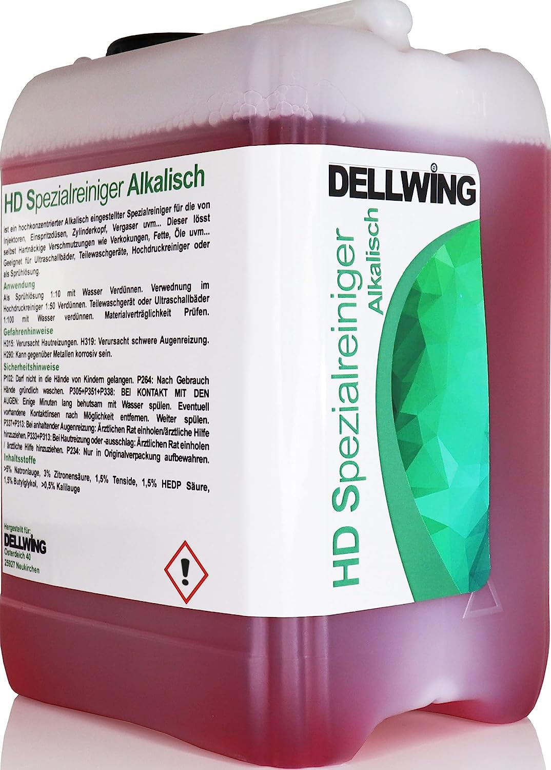 DELLWING HD Spezial 5L - Ultraschall Konzentrat zur Reinigung von Autoteilen, Vergaser, Zylinderköpfe, Injektoren, Einspritzdüsen und vielem mehr