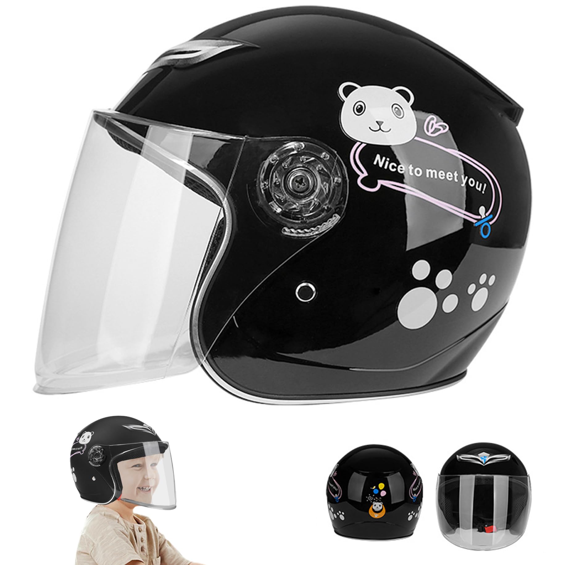Casco de Bicicleta Ajustable de Cara Completa para niños, a Prueba de Viento, absorción de Impactos, Comodidad, Cabeza de Seguridad, Accesorio para Scooter para niños y niñas