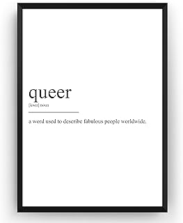 Magic Posters Queer Definition Print - LGBTQ Poster LGBT Pride Dorm Gift Dictionary Wall Art Quote Typography Girl Presents Boy Home Decor - Frame Not Included