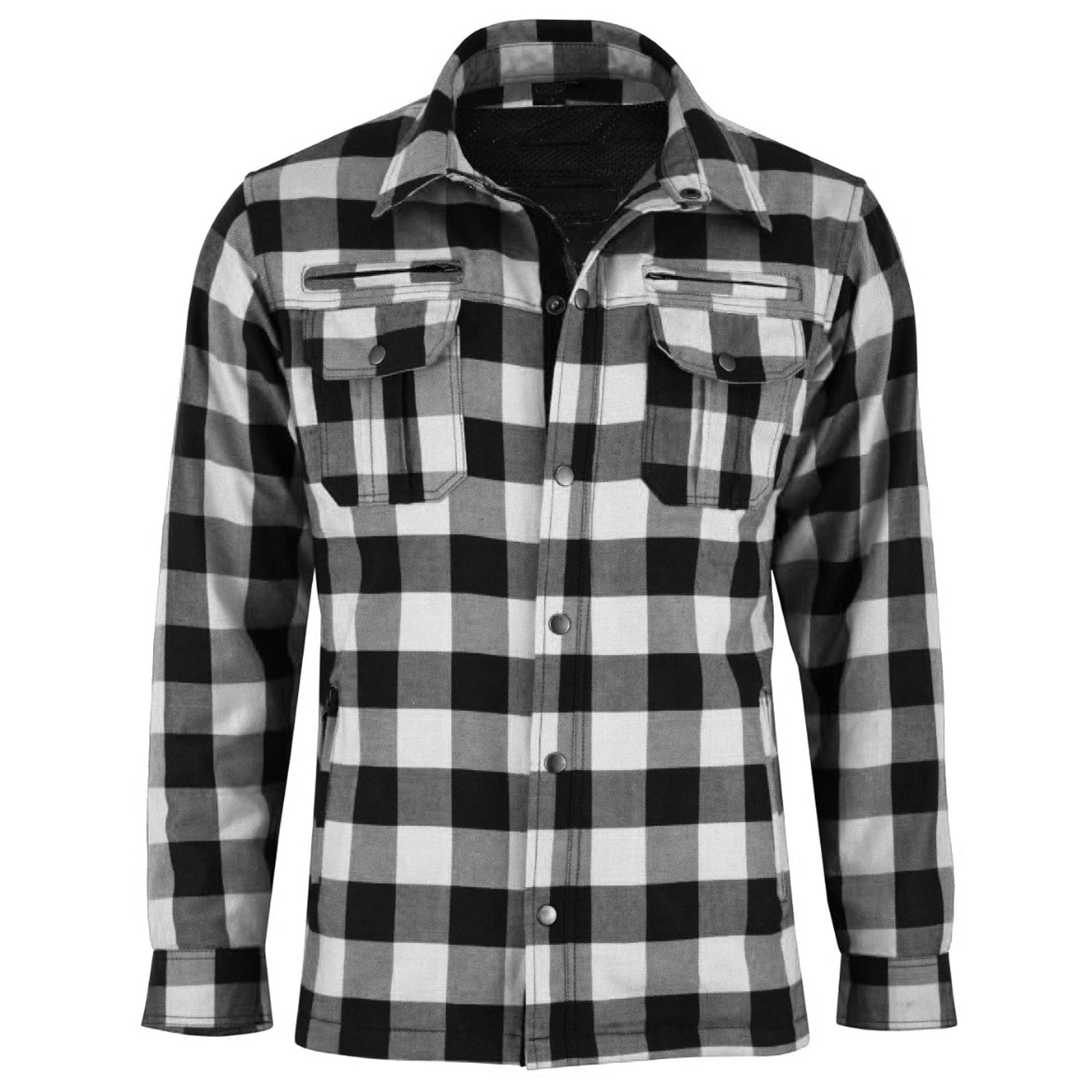 Camisa de Moto para Hombre confeccionada con Forro de Fibra de aramida Chaqueta de Moto Reforzada y blindada Protecciones extraíbles