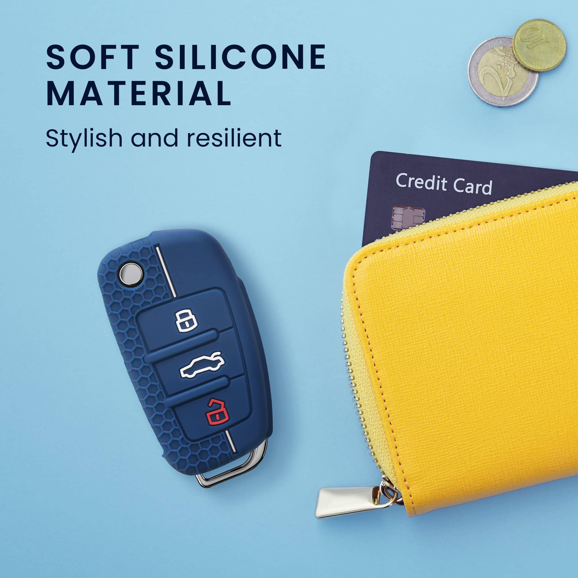 Cover Per Chiave Renault Kwmobile - Simil Pelle Scamosciata, Keyless Go, Design Giapponese - Foto 4