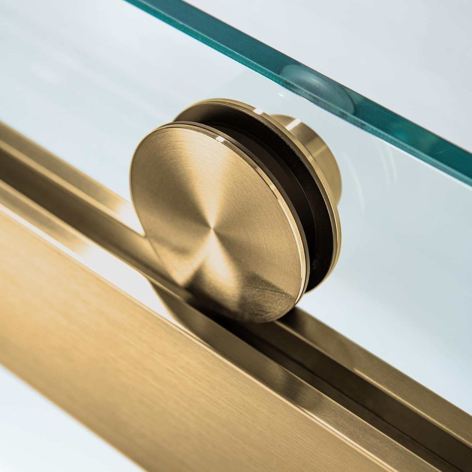 Woodbridge Frameless Shower Doors 56-60" Width x 76" Height with 5/16"(8mm) Clear Tempered Glass, 2 Ways Opening & Double Sliding in Brushed Gold Finish