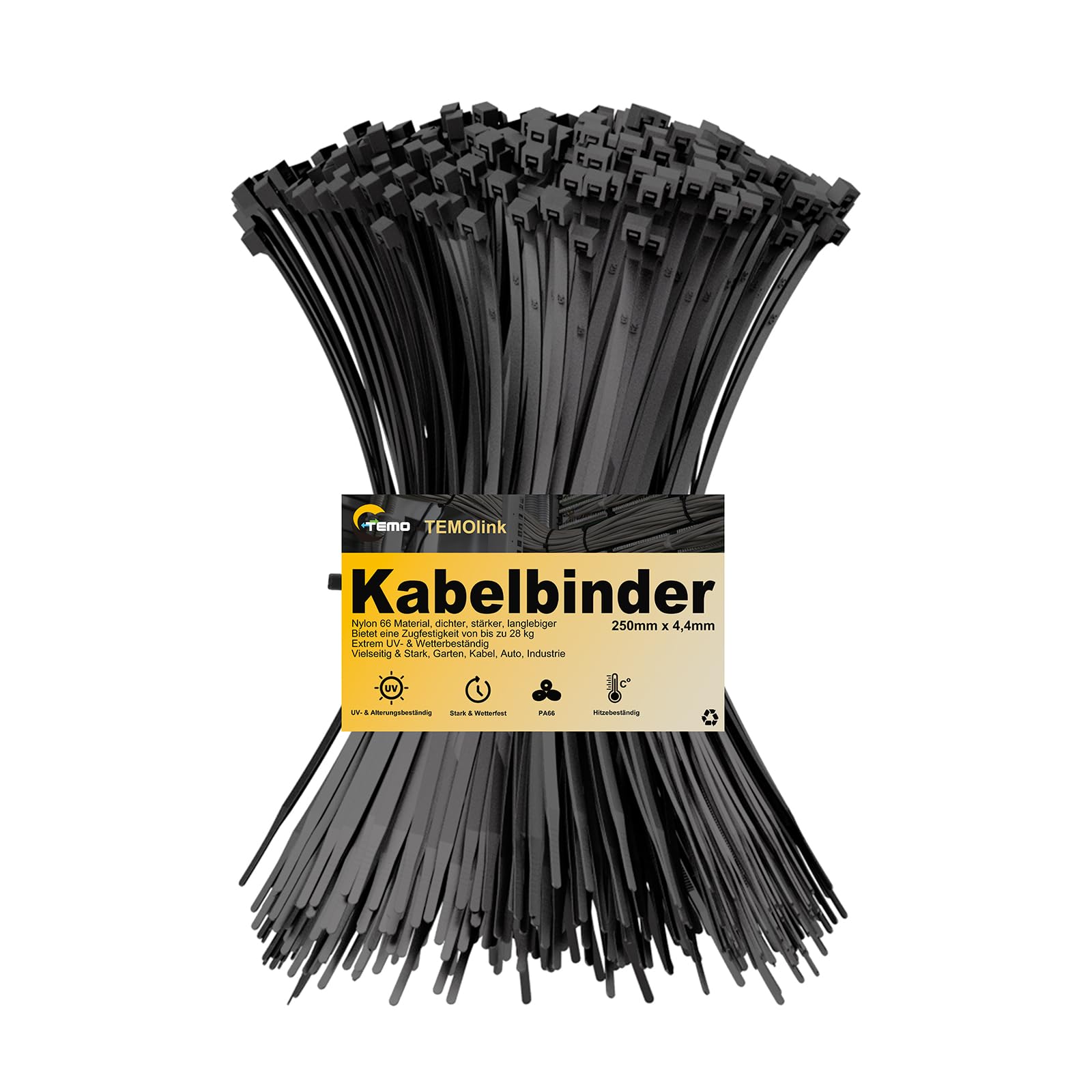 Temolink 100 Stück Kabelbinder