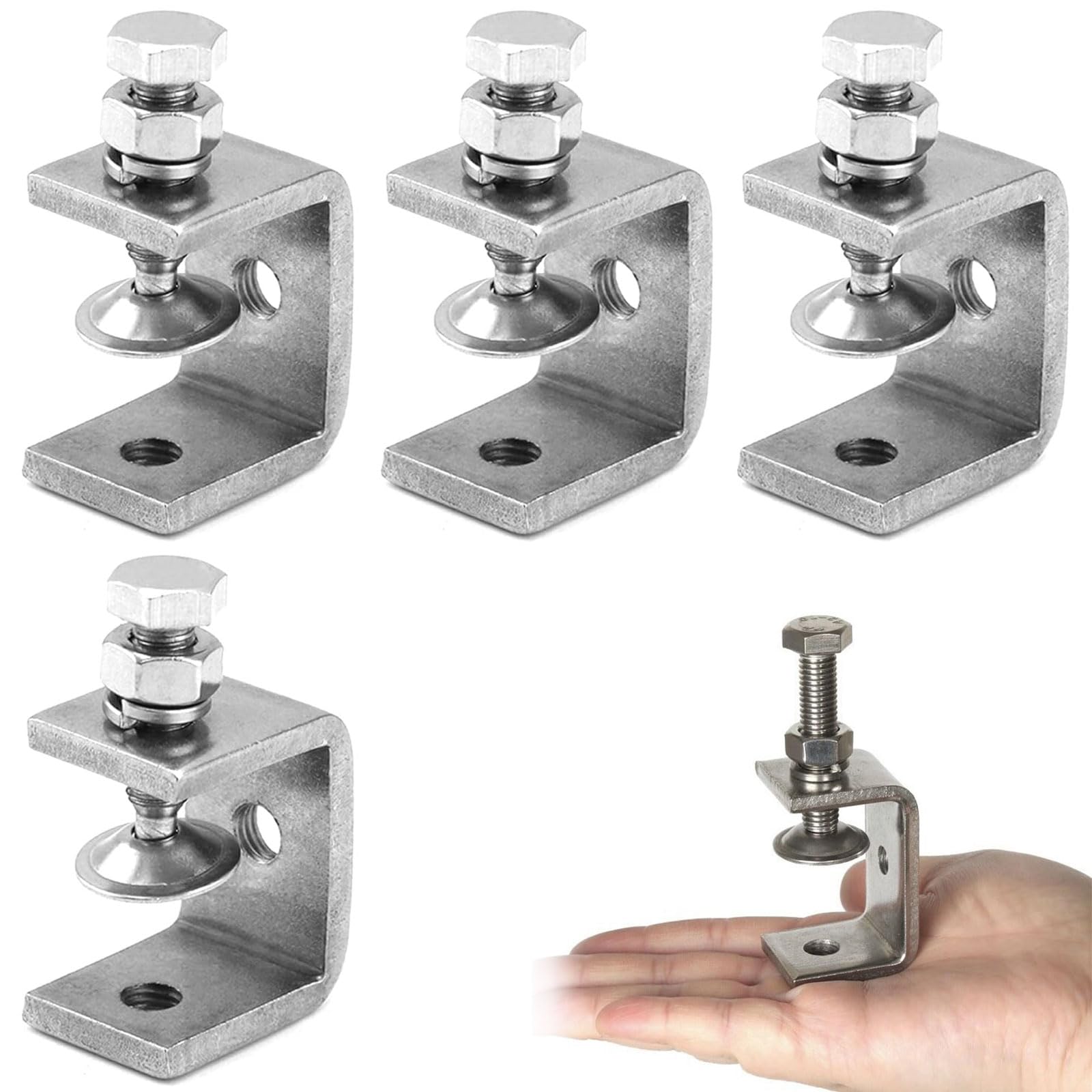 Set Da 6 Morsetti A C In Acciaio Inox 304 - Regolabili 0-25 Mm Per Falegnameria E Saldatura - Foto 2