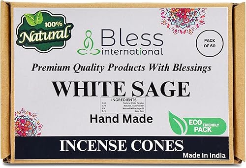 Miniatura 103 de Bless International Cedro 100% natural - Conos de incienso hechos a mano, sumergidos a mano, orgánicos, sin productos químicos para purificación