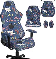 Vista 13 de Mushroom Gaming Chair Slipcover with Zipper Vibrant Computer Chair Covers Strtchable Boho-Chic Ergonomic Gamer Chairs Protector for Adults