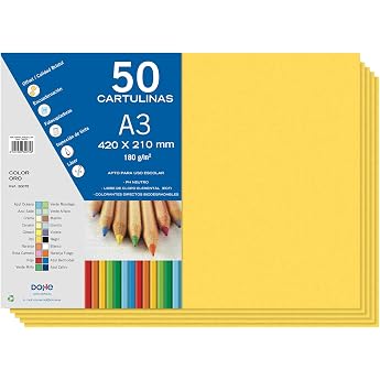 Dohe 50 x A3 Gold Card 21cm x 29.7cm 180gsm Office Stationery
