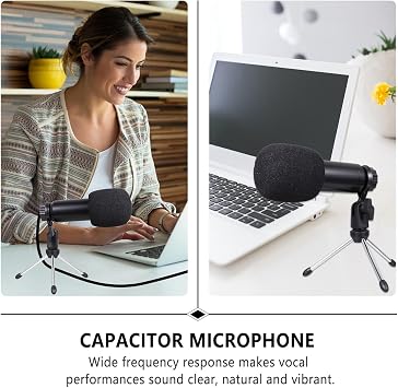 LIOOBO USB Condenser Microphone Bm800 Desktop and Laptop Computer Mic Set with Tripod Stand, Multi-Purpose Wired Microphone for Streaming, Podcasting, and Recording