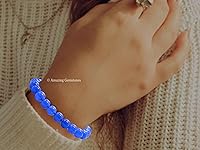 Vista 359 de Amazing Gemstone Yaxaite Bracelet for Women Men's Gifts - Protection Healing Crystal Bracelet - 8mm Gemstone Beaded Adjustable Bracelet Pulseras