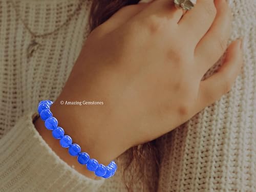 Vista 359 de Amazing Gemstone Yaxaite Bracelet for Women Men's Gifts - Protection Healing Crystal Bracelet - 8mm Gemstone Beaded Adjustable Bracelet Pulseras