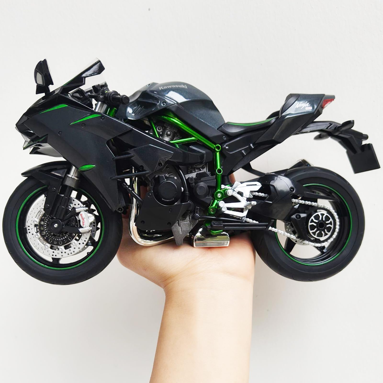 Modèle Moto CAIONPLE 1:12 Kawasaki H2R – Moto Miniature En Alliage Moulé Sous Pression, Noir, Détachable Et Collectionnable