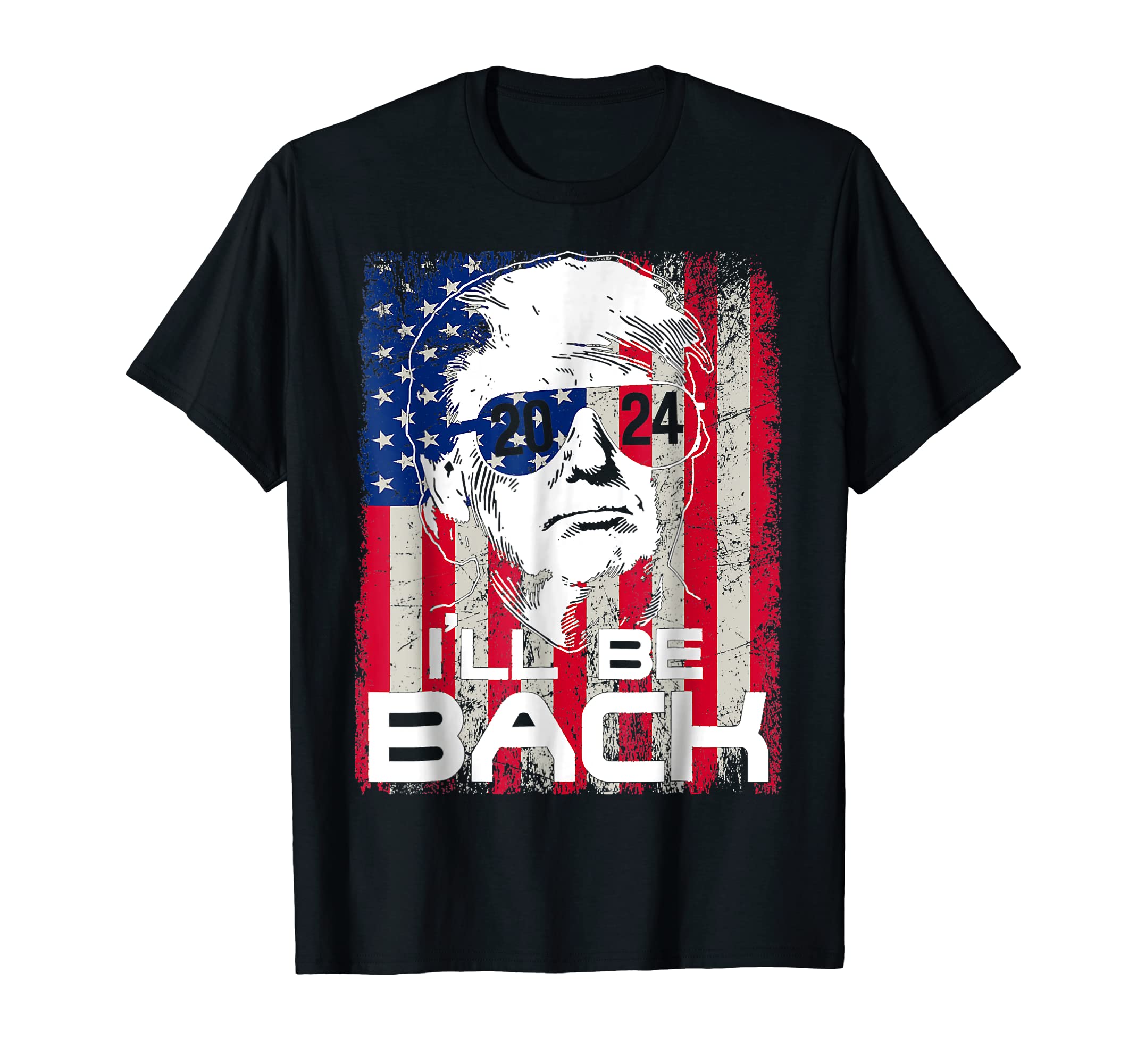4th Of July Tees Co.I'll Be Back Trump 2024 Vintage Donald Trump 4th of July T-Shirt