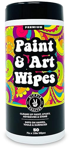 HIPPIE CRAFTER Paint and Art Wipes, 1 Pack (50 Piece)