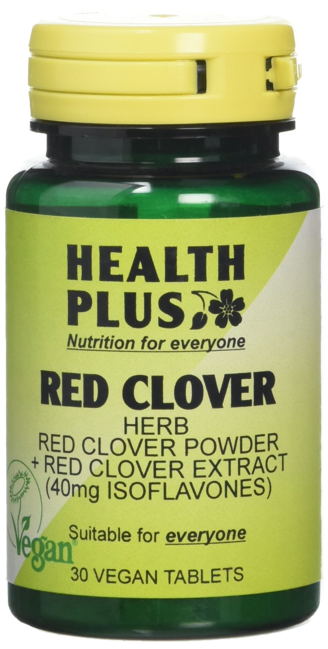 Health Plus Red Clover (Isoflavones 40mg) : Women's Health Supplement - 30 Tablets, in a Planet-Friendly 99% Recycled Pot