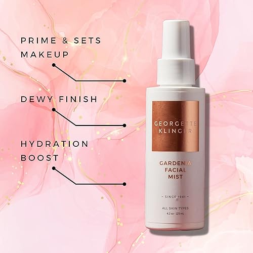 Miniatura 4 de Georgette Klinger Gardenia - Spray facial con infusión de colágeno, maquillaje de larga duración, hidratación para pieles húmedas y suaves,