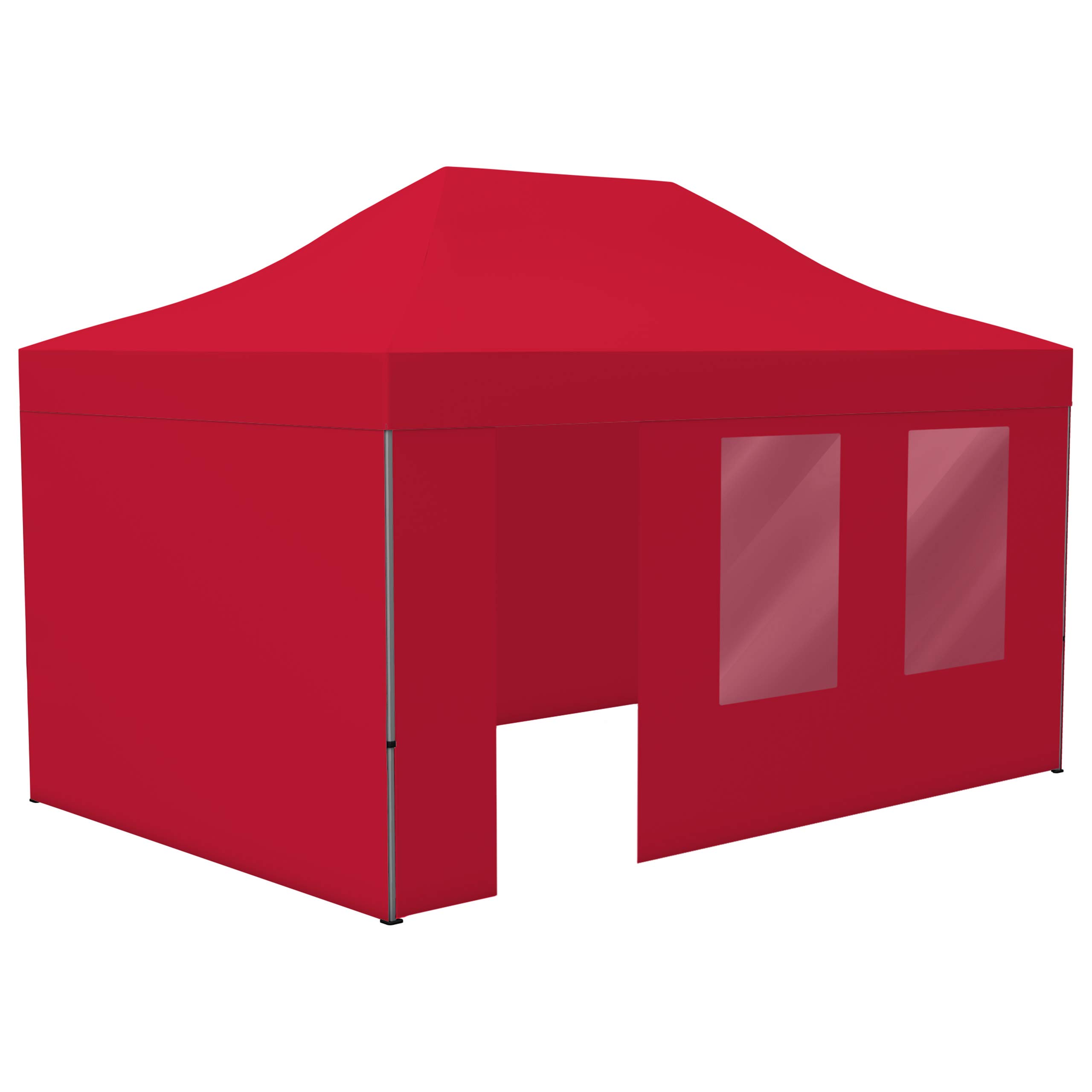 Vispronet Profi Faltpavillon Basic 3x4,5 m in Rot, Stahl- Scherengitter, 4 Seitenteile