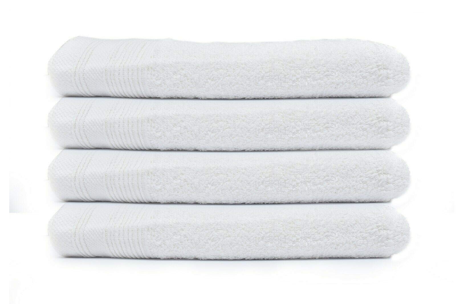 Nausha 100% Luxury Egyptian Cotton Highly Absorbent Hand Towel Pack of 2 & 4 New Thick Super Soft Towels (White, 4 Pack of Hand Towels)