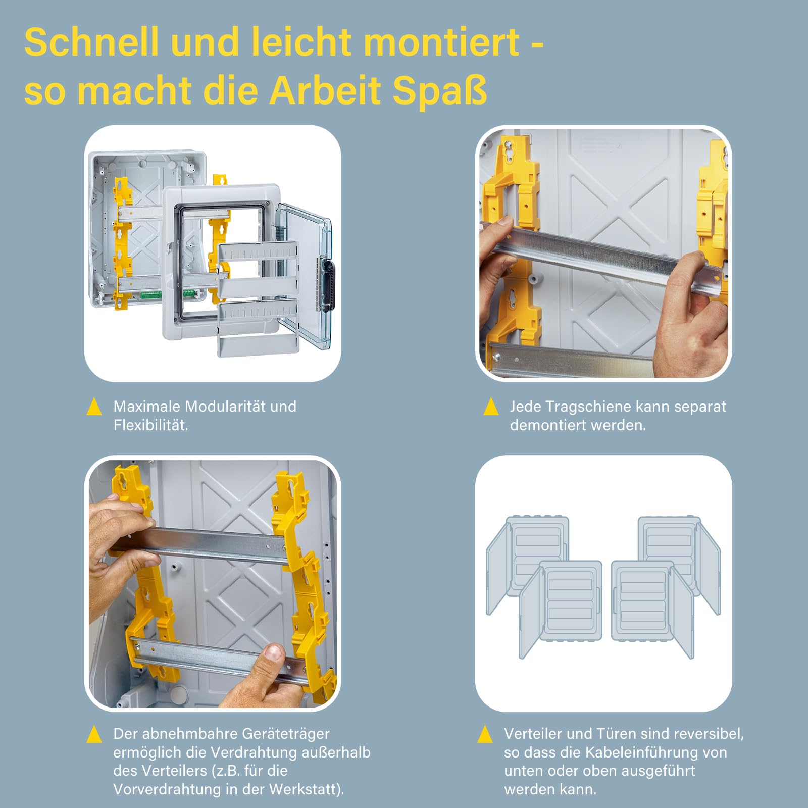 Legrand, Plexo Feuchtraumverteiler, Sicherungskasten, Aufputz, IP65 - IK09, 2-reihig, 24 Module, Innen- und Außenbereich, Nachrüstbar, Schutzklasse II, -20 - +70 °C, 432 x 340 x 161 mm, 601982