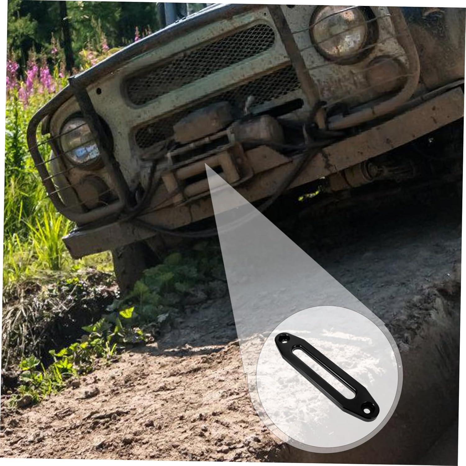 Winch for Synthetic Rope and Steel Cable 10'' Guide Mount Easy Setup and Anti-Tangle Design