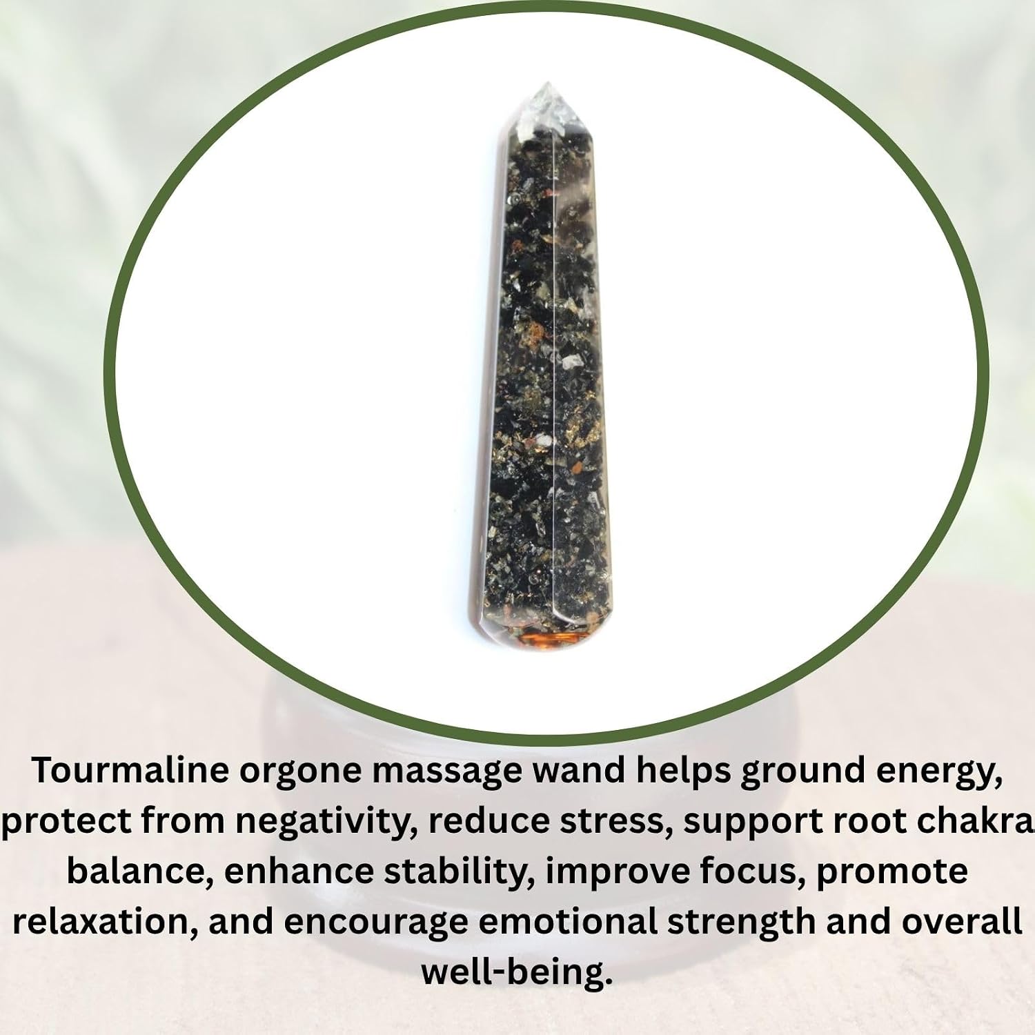 Jet Energized Black Tourmaline Orgone Faceted Massage Wand Stick Free Booklet jet International Crystal Therapy Energetic Copper Chokurei Reiki Holy Pious Auspicious