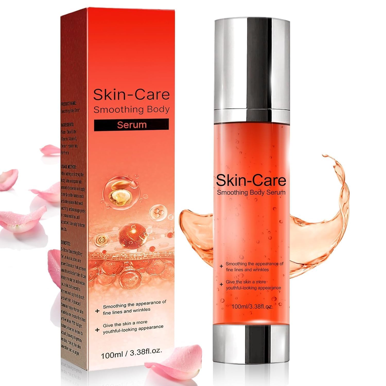 B Glossy Body Serum, B Glossy Smoothing Body Serum, Anti-Aging & Smoothing Formula, Infused with Hyaluronic Acid, Glycerin, Vitamin E, Hydrating & Firming 3.38FL.OZ 1