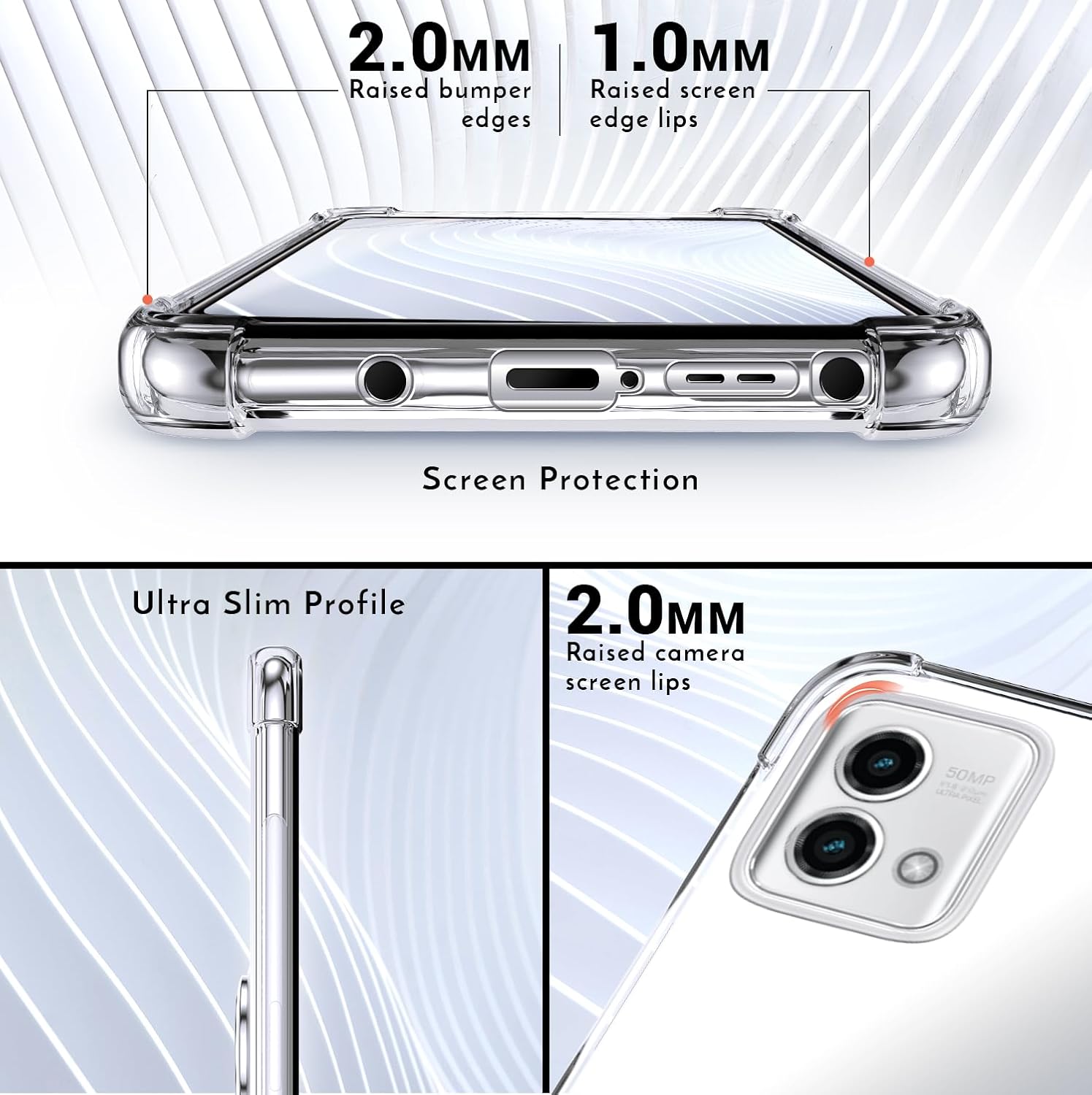 Silverback for Moto G Stylus 5G 2023 Case Clear with Ring Kickstand, Protective Soft TPU Shock -Absorbing Bumper Shockproof Phone Case for Motorola G Stylus 5G 2023 - Clear - Image 2