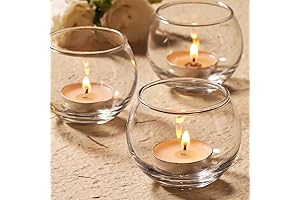 Volens Clear Round Glass Candle Holders: Decorate Your Ambiance