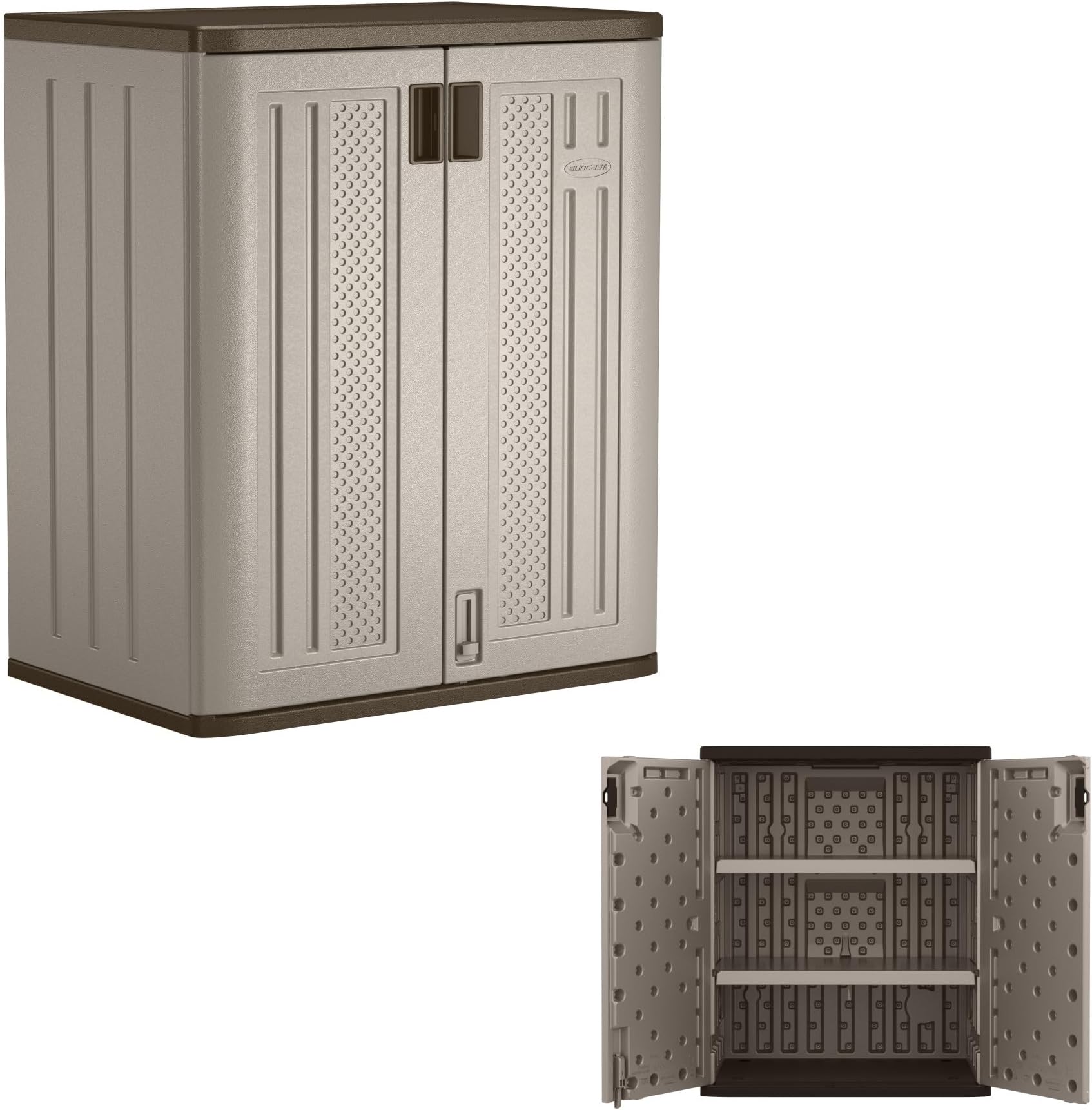 36" Resin Base Garage Storage Cabinet, Platinum, Made in the USA