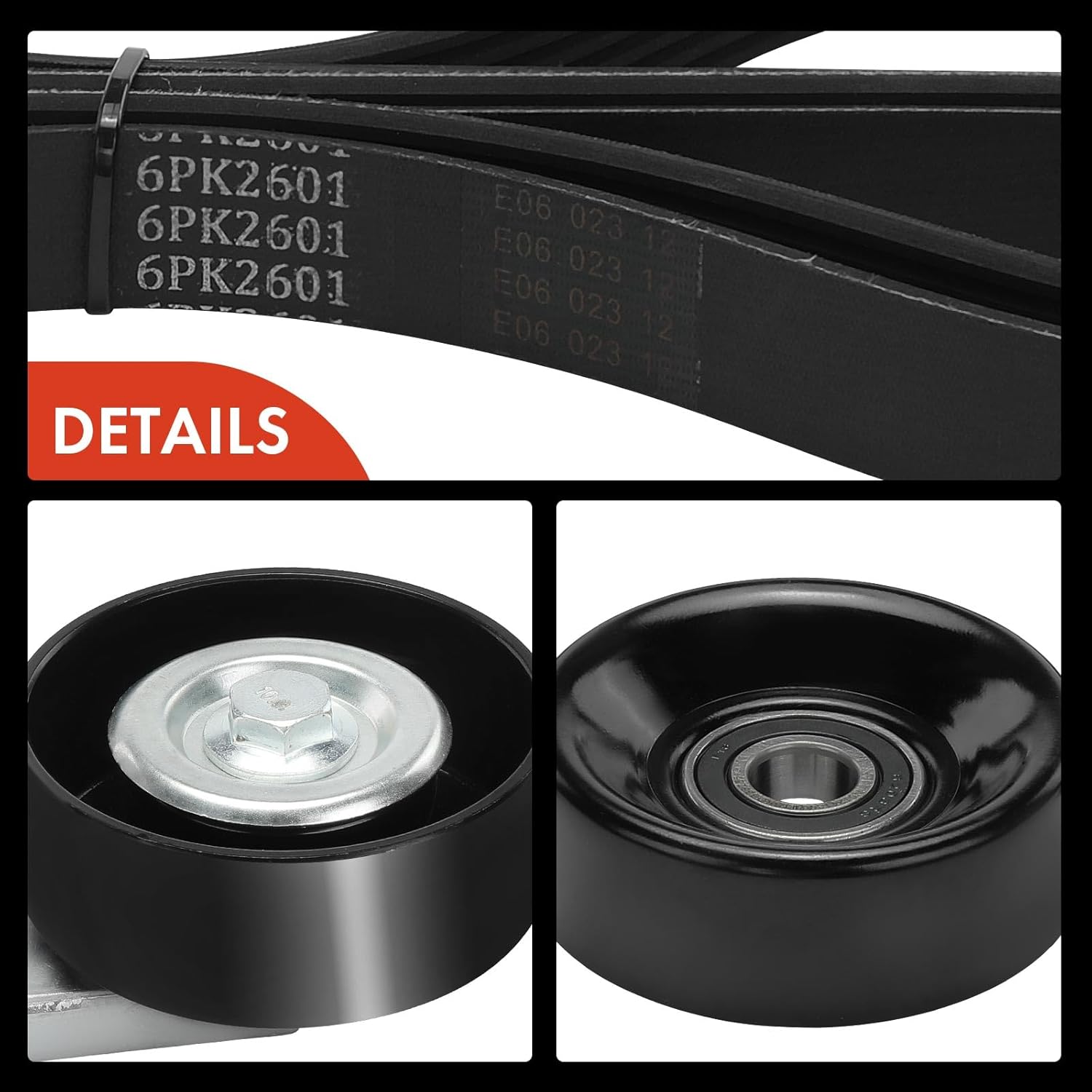 A-Premium Engine Serpentine Belt Drive Kit with Tensioner & Idler Pulley Compatible with Chevrolet C3500HD 2001-2002, Express 3500 2001-2002 & GMC C3500HD 2001-2002, Savana 3500 2001-2002 8.1L
