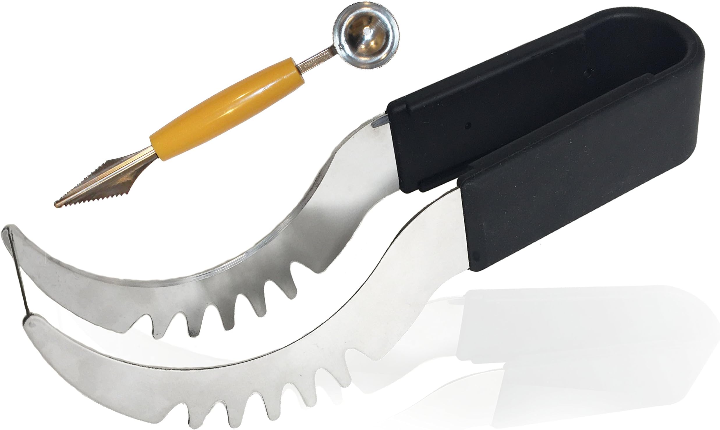 USA Kitchen Pro Watermelon Slicer Made with Premium Quality Stainless Steel and Comes with Free Melon Baller Scoop Corer Server Knife