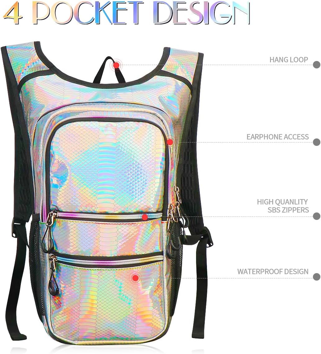 Hydration Pack, Water Backpack with 3L Hydration Bladder Lightweight Insulation, Festival Essential, Rave Hydration Backpack, Hydropack Backpack for Rave, Hiking, Biking, Festival Gear