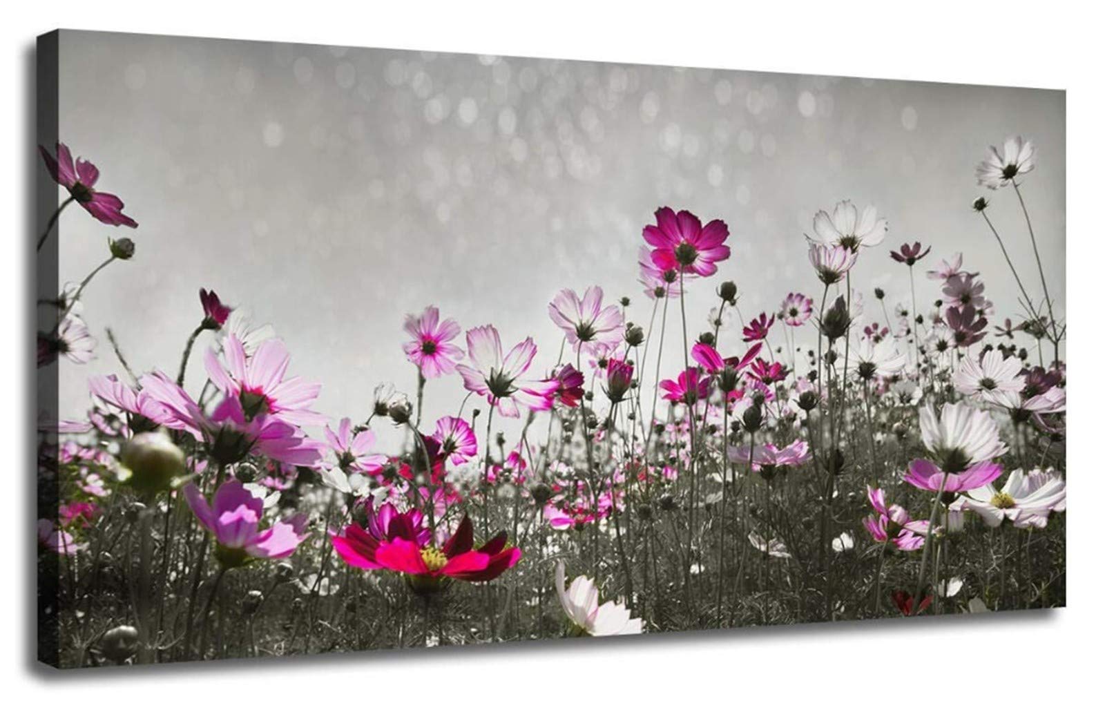Peinture diamant 5D pour salon : grand tableau broderie fleur multicolore strass carrés