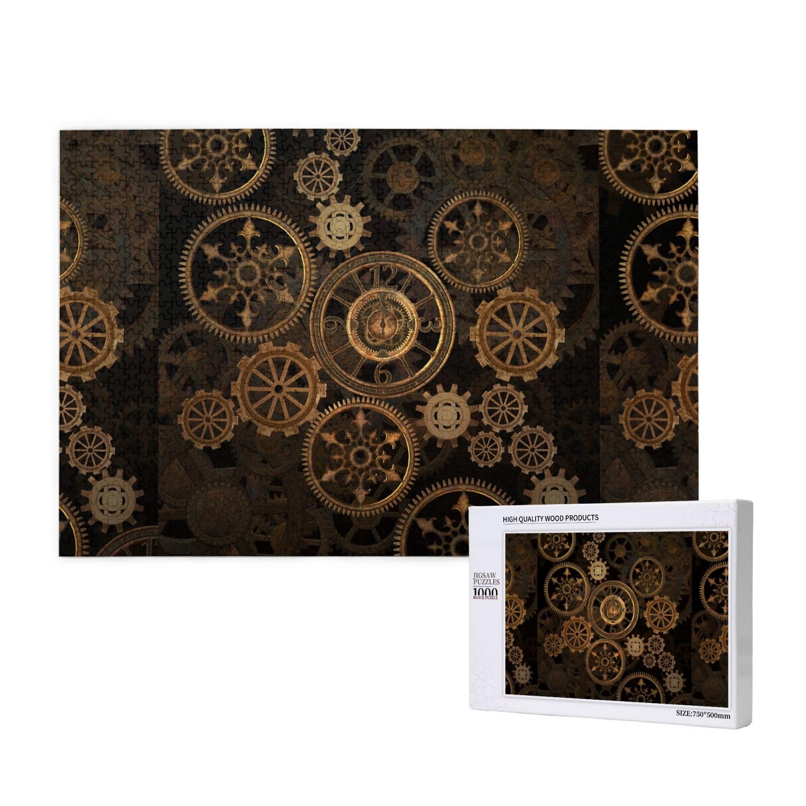 Gioco di puzzle per adulti, puzzle impegnativi, puzzle da 1000 pezzi, arte steampunk con ingranaggi