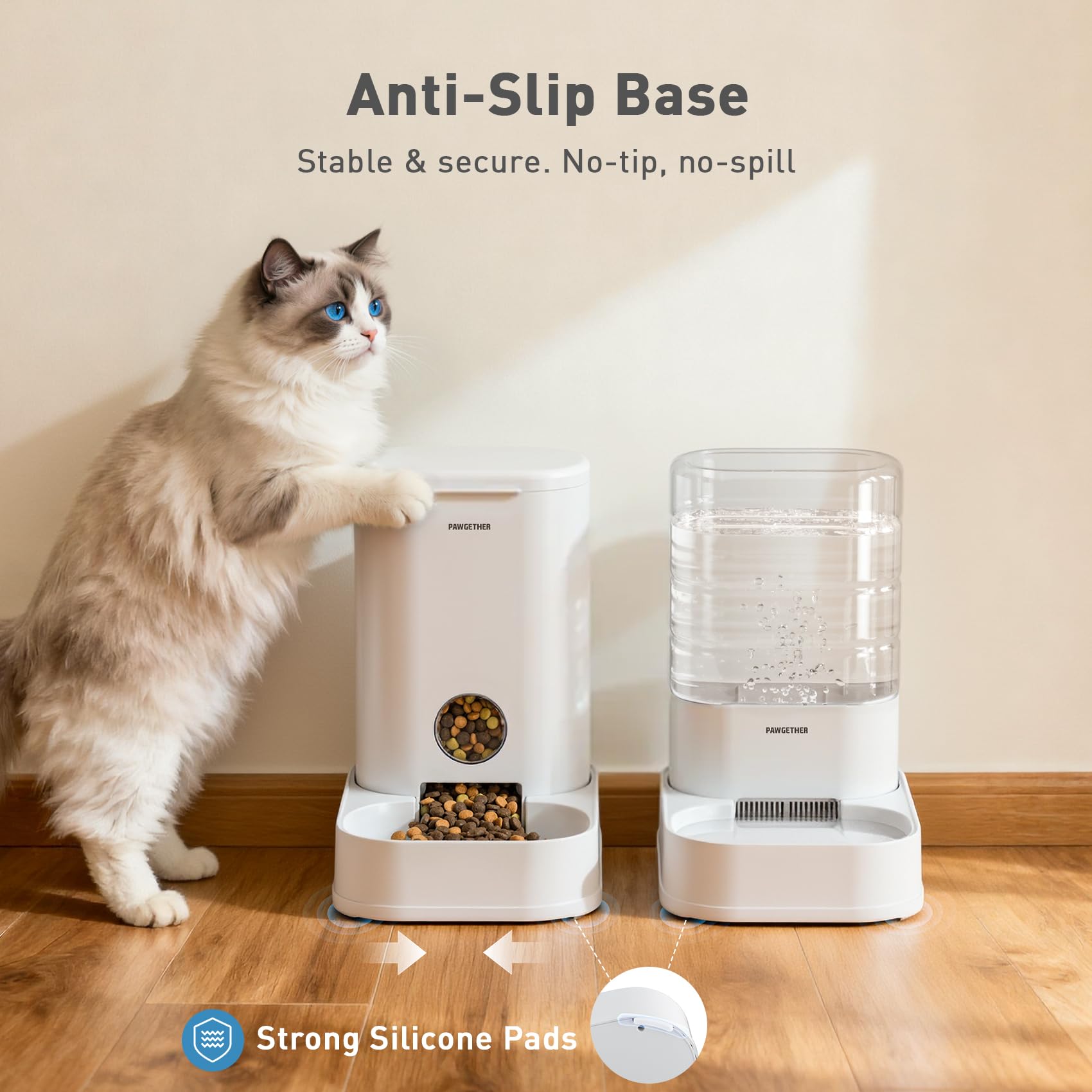 Paquete de 2 comederos por gravedad para gatos y dispensador de agua de 1 galón/3.5 L, alimentador automático para gatos y perros con cuenco de comida para mascotas, para cachorros, gatitos
