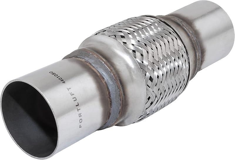 Conector flexível do escapamento FORTLUFT em aço inoxidável com tubos de extensão 5,08 x 10,16 x 20,32 cm – 1 unidade