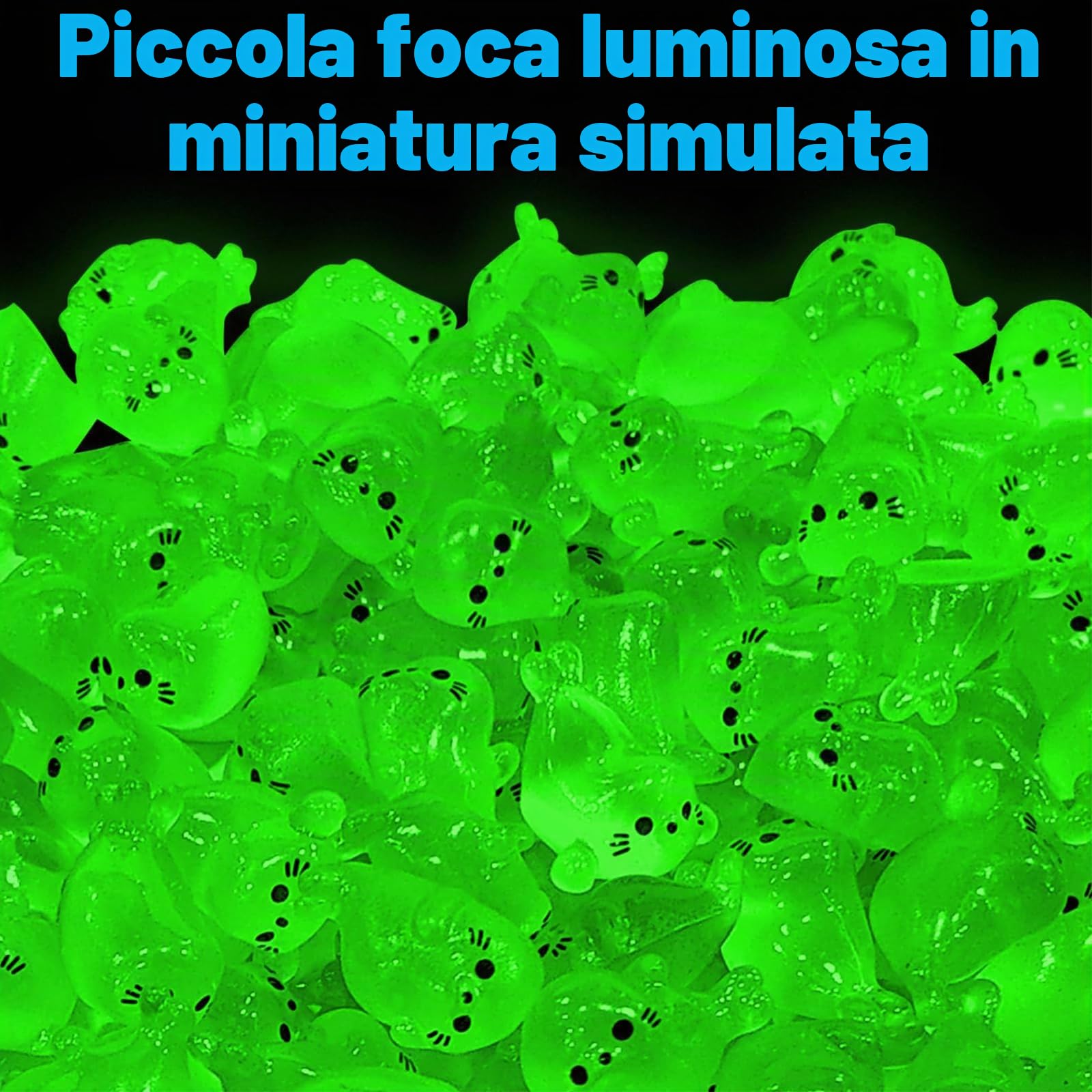 100 Pezzi di Miniature Animali Luminose in Resina, Miniature Statuette di Foche Luminose, Giocattoli di Foche, per Accessori da Giardino Fatato, Micro Paesaggi, Acquari, Case Delle Bambole