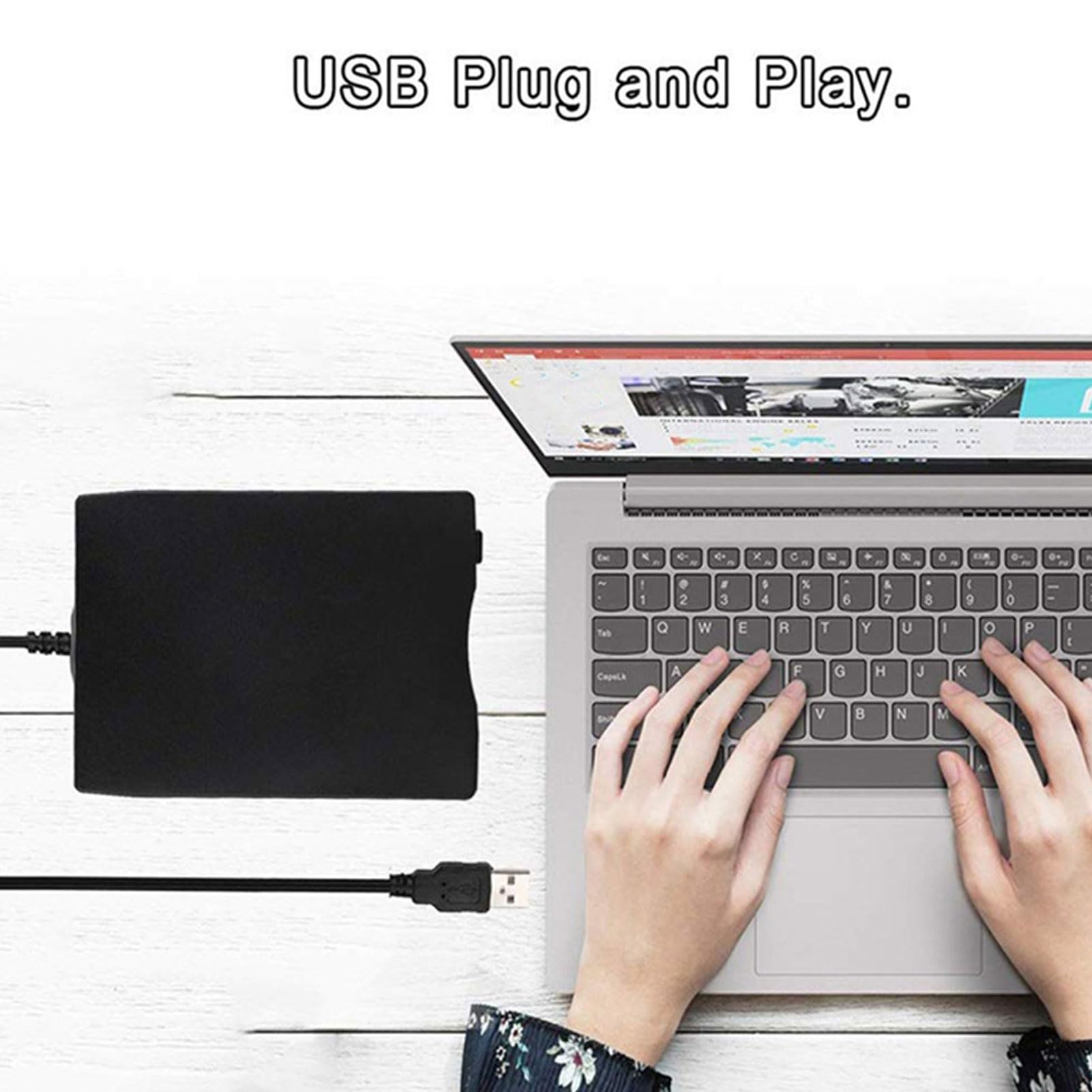 Ausla Lettore di Floppy Disk USB, unità Floppy Disk Esterna Portatile per Floppy Disk da 3,5 Pollici 720KB 1.44MB, con Forte Anti-interferenza, Compatibile con PC Laptop da 98 a 8.