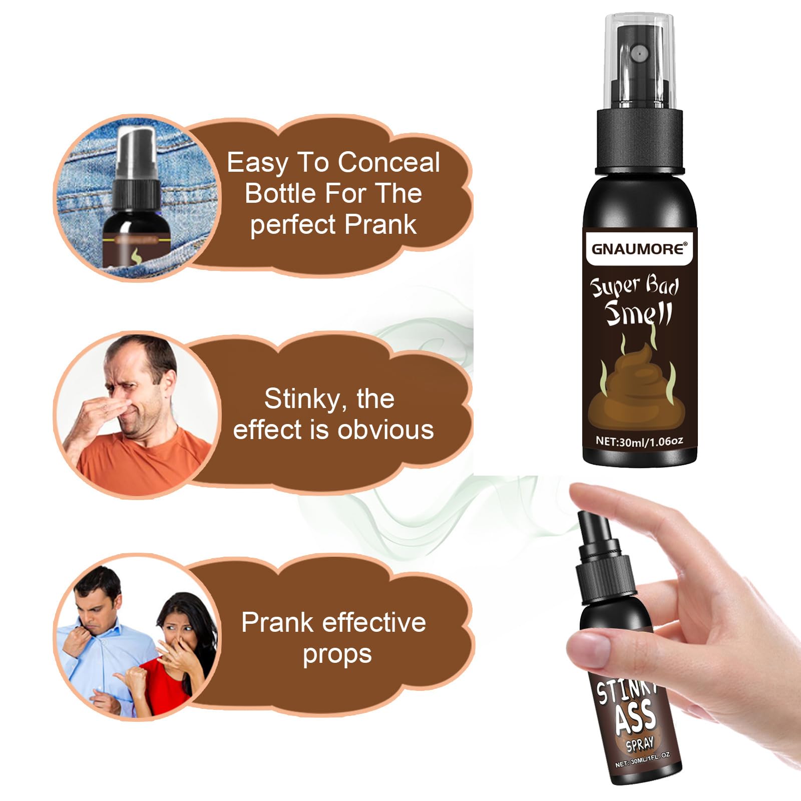 Puzzolenti Scherzo Scoreggia,Spray per Scoregge,Roba di Cacca Scherzosa Non Tossica,Farta Puzzolente Spray,Scoreggia Spray Scherzo,Spray Puzzolente Liquido,Spray Scoreggia Puzzolente 30ML