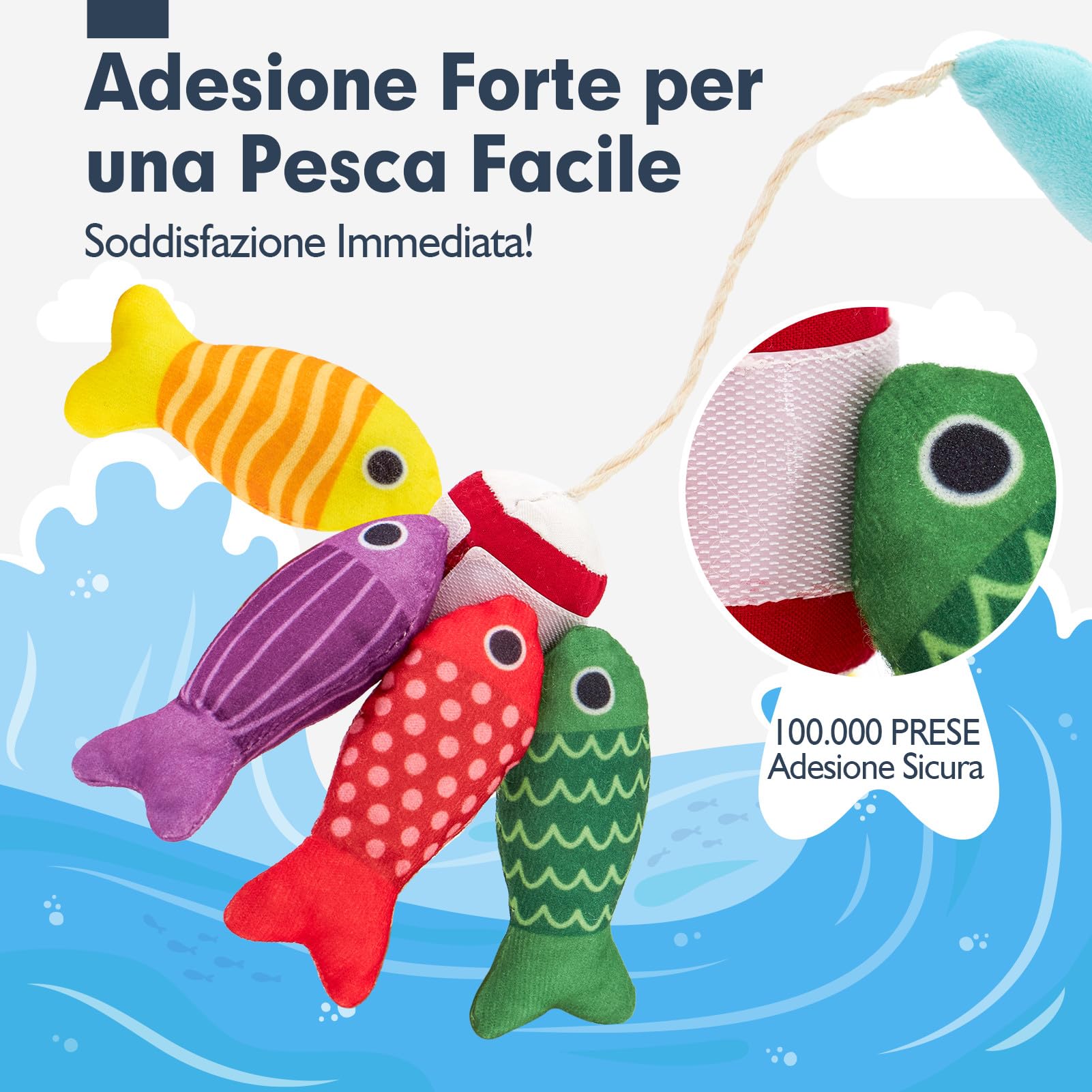 hahaland Giochi Bambini 1 Anno Montessori - 22 PCS Gioco Pesca Morbido, Giocattolo Educativo Montessori 1 2 Anni Sensoriale Regalo Bambino 12 18 Mesi