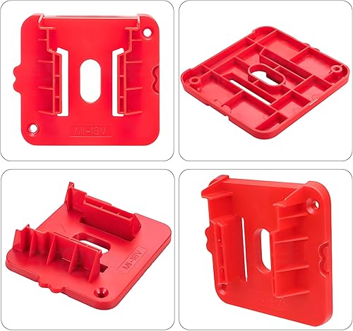 10 Pack Battery Holder for Milwaukee M18 18V,Heavy Duty Wall Mount Dock Organizer for 48-11-1850 1860,Work Van & Toolbox Storage(w/ 22 Screws, Battery Not Included)