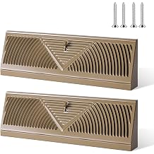 Baseboard Register Duct Opening Size Vent Covers for Home Floor Wall Baseboard Air Covers Supply Floor Diffuser 2, Brown, 15 Inch