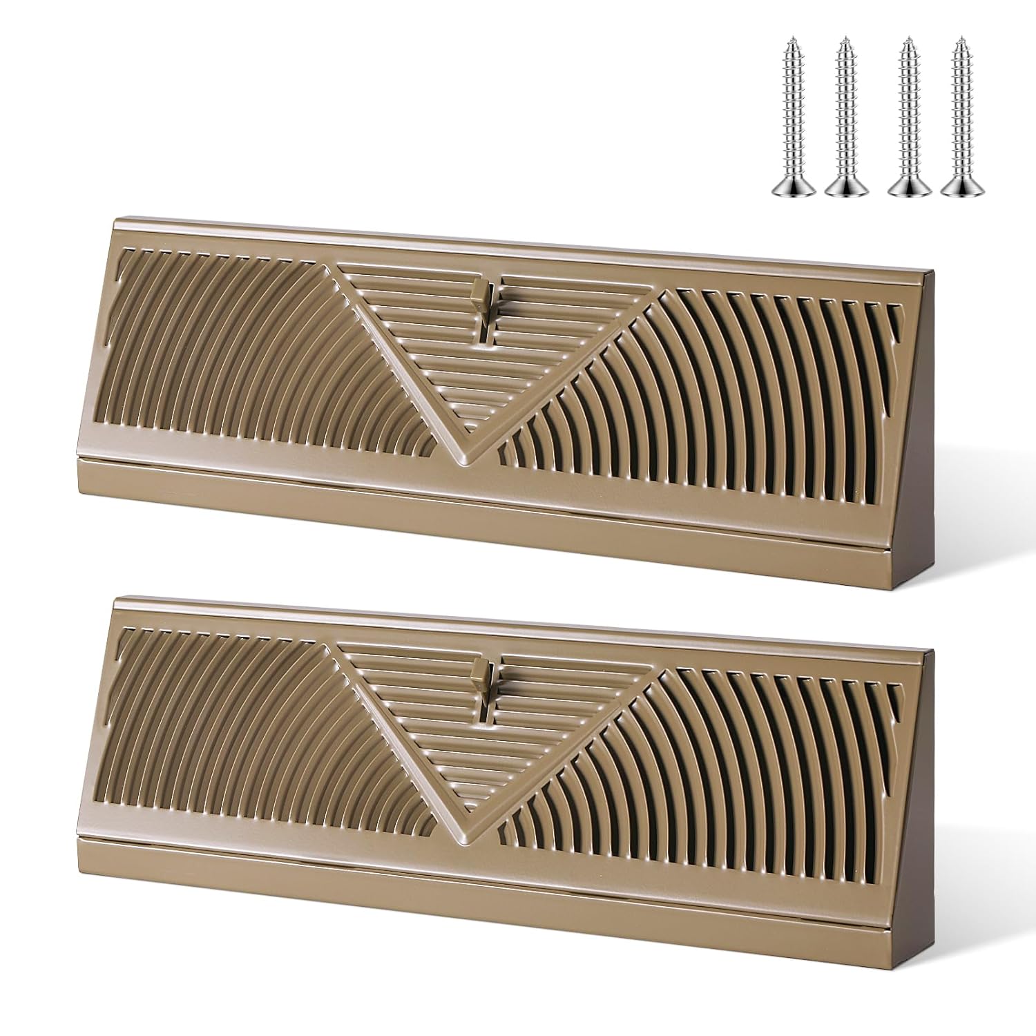 Baseboard Register Duct Opening Size Vent Covers for Home Floor Wall Baseboard Air Covers Supply Floor Diffuser (2, Brown, 15 Inch)