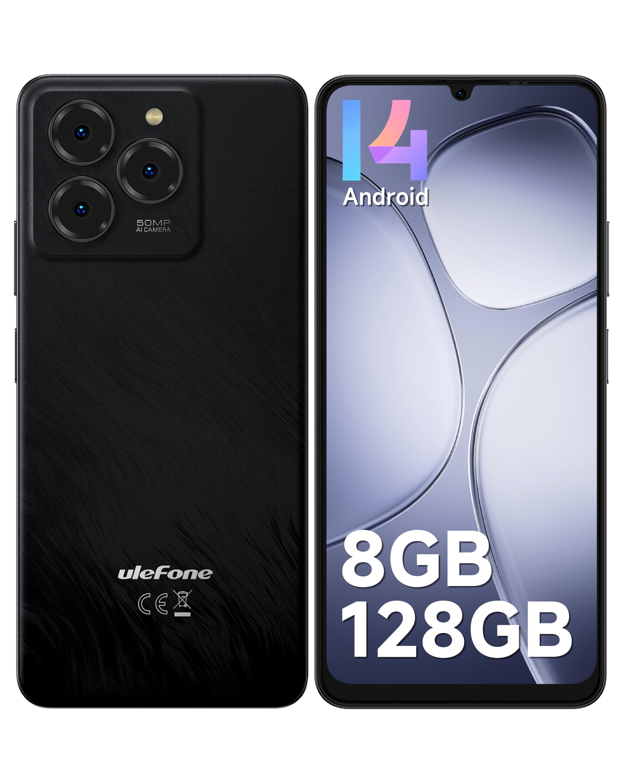 Ulefone Note 20 Pro Unlocked Phones, 6.75 inch 90Hz, Octa Core 8GB+128GB/1TB Expansion Android 14, 50MP Triple Camera, 6000mAh(18W), 4G Dual SIM