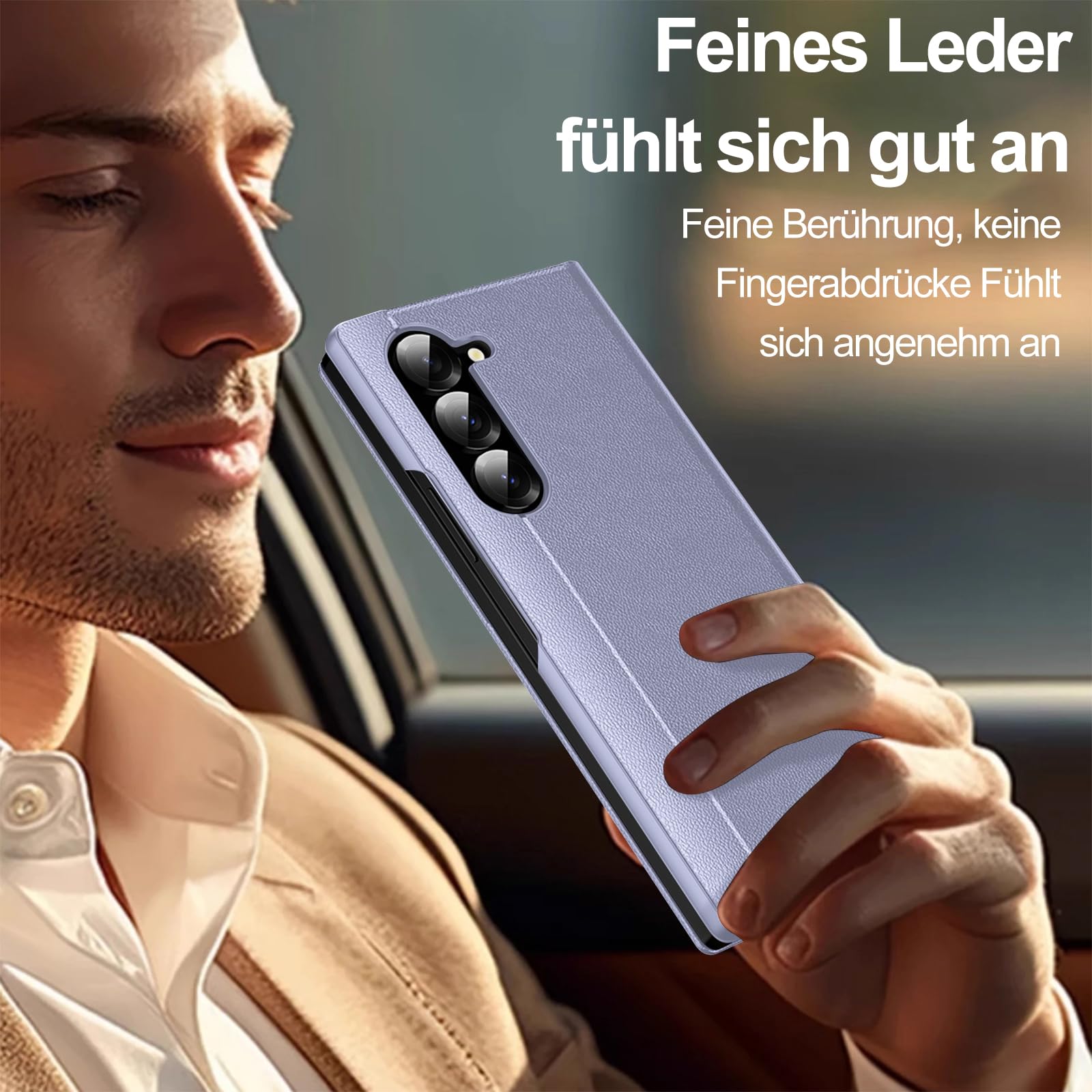 Étui de protection pour Samsung Z Fold 7 Smart View - Pour Samsung Galaxy Z Fold 7 - Clear View - Rabat miroir - Compartiment pour cartes - Fenêtre de visualisation - Étui Galaxy Fold 7 Smart