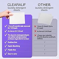 Vista 5 de CLEARALIF Platinum - Hojas de detergente para ropa, lavanda, limpieza profunda, ideal para viajes, apartamentos, tiras de lavandería, ecológicas e