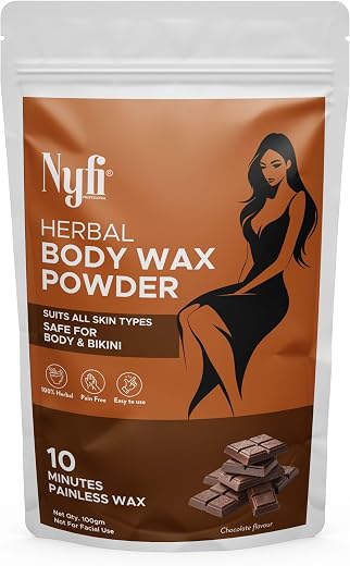 Nyfi Professional Herbal Body Wax Powder Chocolate Flavour | Pain Free Hair Removal Wax Powder for Women & Men | Safe for ...