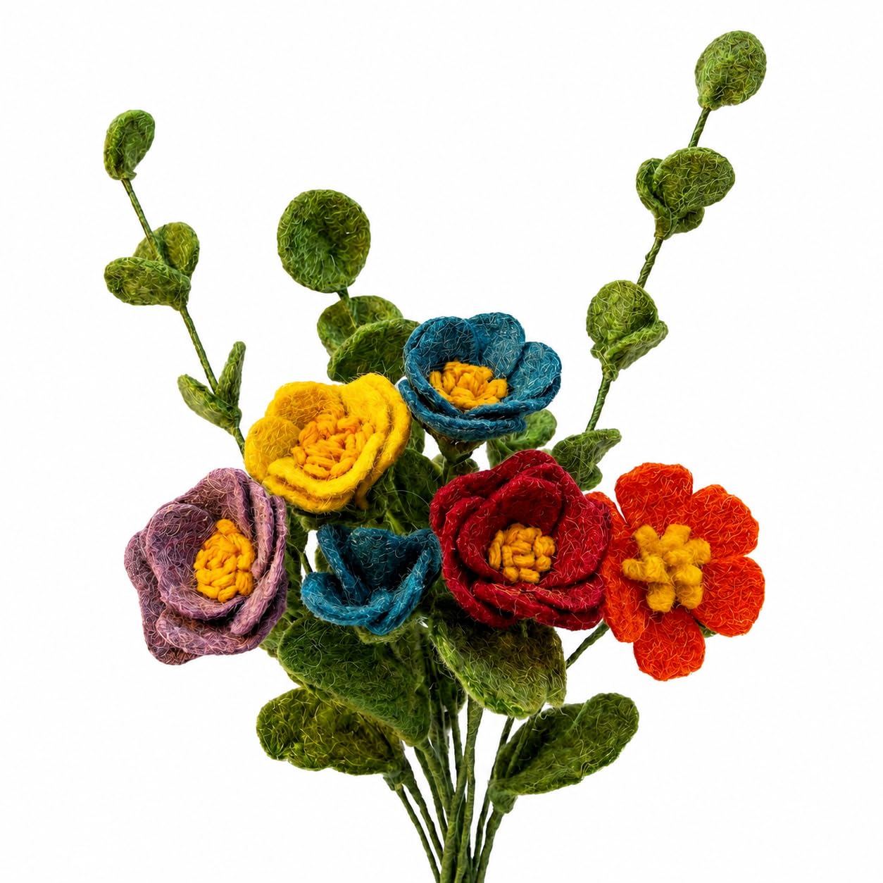 Flores de fieltro de lana Glaciart One artificiales ecológicas