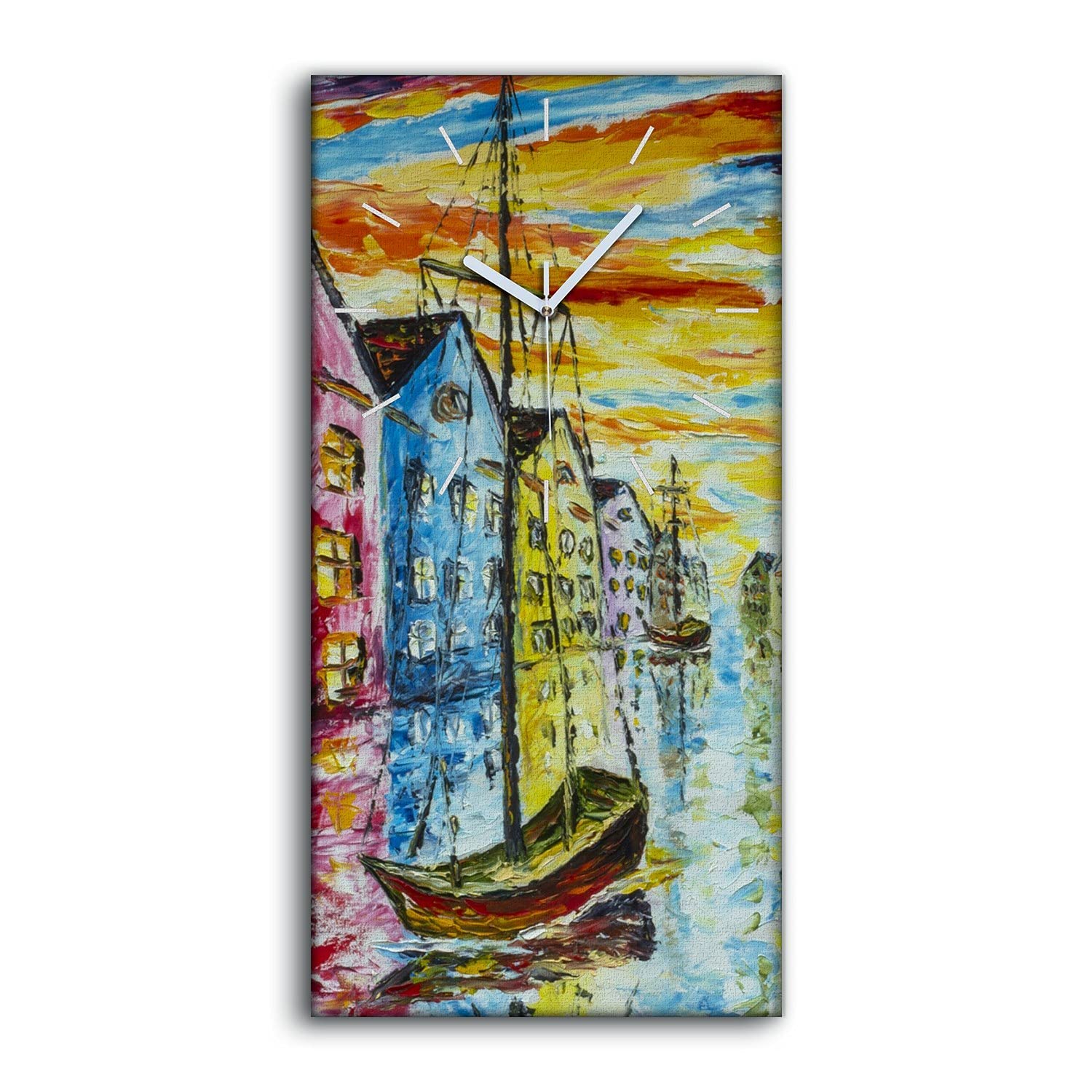 Horloge sur Toile Moderne Coloray 30x60cm Silence Salon Chambre Art Mural