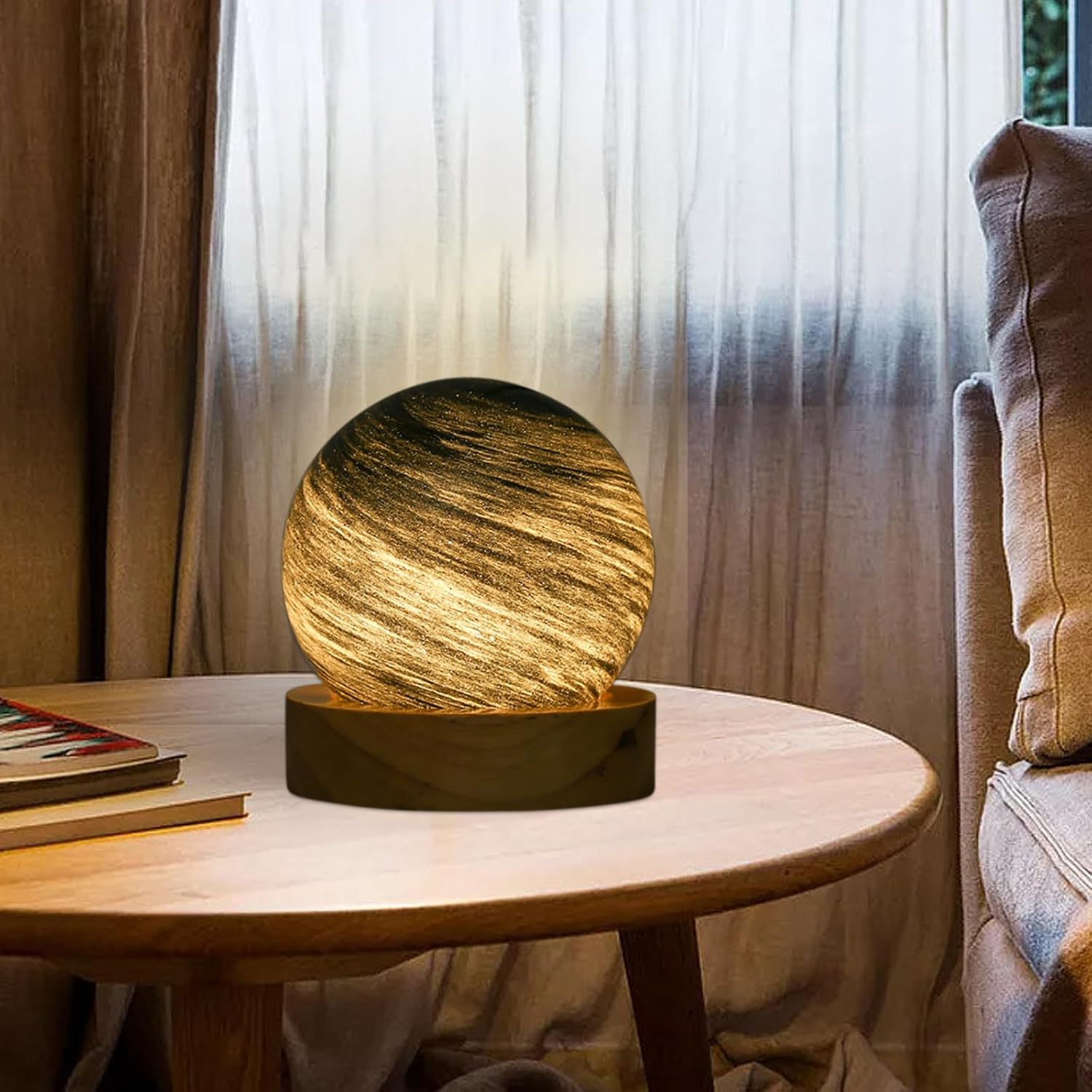 USB 3D Crystal Ball Planet Lamp LED Starry Sky Table Light Ornament image 5