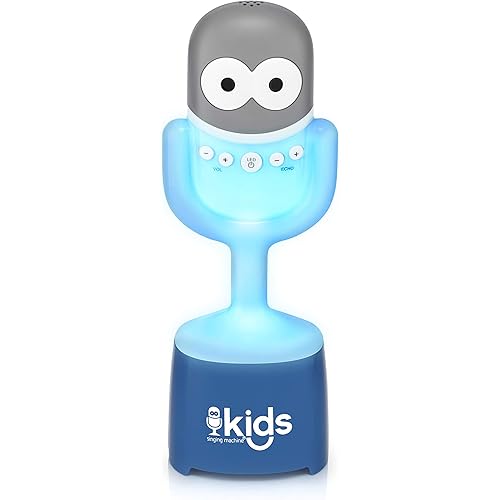 Singing Machine Kids Sm Kids Smk445 Mic Guy Bt Spkr Wrls Mic Glo Lght, White, 4+